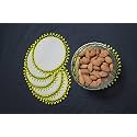 Sahaj Handmade Coaster Rexine Round Coasters with Designer Border - Set of 6 | Assorted Color
