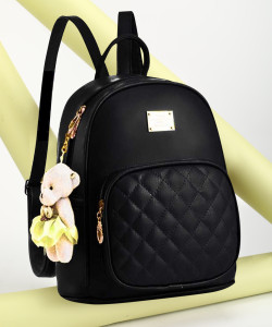 sahal small 10 l backpack girls pu leather backpack black