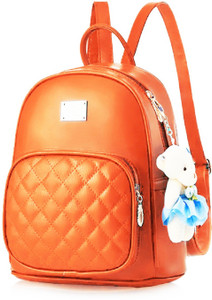 sahal small 10 l backpack girls pu leather backpack orange