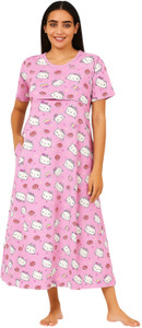 sahana women maternitynursing nighty pink