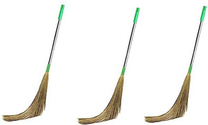 Sahni 100Narural Grass Broom steel handle pack