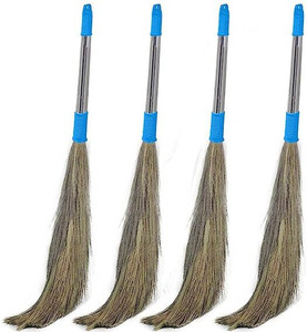 Sahni Natural Grass broom with steel handle