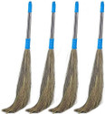 Sahni Natural Grass broom with steel handle