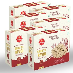 sahu gajak bhandar rewari 2100g pack of 6 boxes each 350g