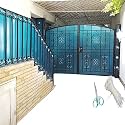 SAI Balaji UV Resistant 3 X 10 Feet PVC Gate Sheet_Grill Sheet_Gate Covering Sheet_Balcony Saftey Sheet_Privacy Sheet_Green Color_with 1 Scissor_50 Tags SBLST9