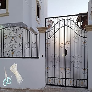 sai balaji uv resistant 5 x 10 feet pvc gate sheet_grill sheet_gate covering sheet_balcony safety sheet_privacy sheet_white color_with 1 scissor_50 tags kmkr 93