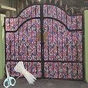 SAI Balaji UV Resistant 5 X 15 Feet PVC Gate Sheet_Grill Sheet_Gate Covering Sheet_Balcony Safety Sheet_Privacy Sheet_Floral Color_with 1 Scissor_50 Tags KMKR 101