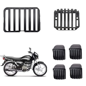 complete plasticpvc grill set of headlight indicator taillight for hero splendersplendor plus bs3 to bs6 all models black set of 6