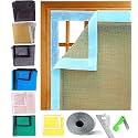 SAI PRASEEDA 24 X 48 Inches_2 x 4 Feet_Stitched_Ready to Install_200 GSM_Fiber Glass Mosquito Net for Windows_Ivory Color_with Self Adhesive Hook Tape and Cutter SPE19