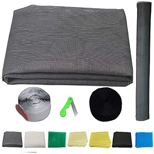 sai praseeda 36 x 48 inches_3 x 4 feet_unstitched_200 gsm_fiber glass mosquito net for windows_grey color_with regualr loop tape and self adhesive hook tape and cutter spe68