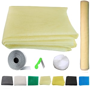sai praseeda 48 x 72 inches_4 x 6 feet_unstitched_200 gsm_fiber glass mosquito net for windows_ivory color_with regualr loop tape and self adhesive hook tape and cutter spe96