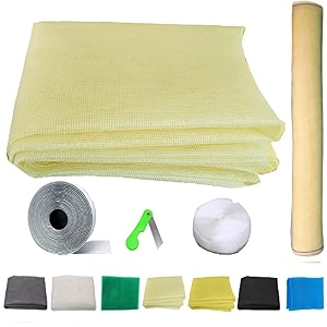 sai praseeda 48 x 84 inches_4 x 7 feet_unstitched_200 gsm_fiber glass mosquito net for windows_ivory color_with regualr loop tape and self adhesive hook tape and cutter spe103
