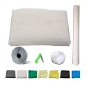 SAI PRASEEDA 60 X 108 Inches_5 x 9 Feet_Unstitched_200 GSM_Fiber Glass Mosquito Net for Windows_White Color_with Regualr Loop Tape and Self Adhesive Hook Tape and Cutter SPE148