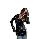 SAICHA Women39s Floral Print V-Neck Long Sleeve