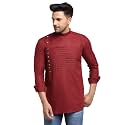 SAIFOO Men39s Rich Cotton Blind Short Kurta