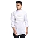 SAIFOO Men39s Rich Cotton Blind Short Kurta