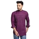 SAIFOO Men39s Rich Cotton Blind Short Kurta