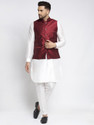 SAIFOO Men Kurta Pyjama Ethnic Jacket Set
