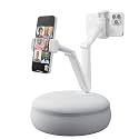 SAIJI Cell Phone Holder with 360° Adjustable Clamp, Phone Stand Pillow for Working/Enjoyable On Bed/Lap, Compatible with iPhone, Samsung, Google, and All 4.7"-7.0" Devices Grey