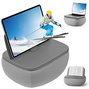 saiji laptop tablet stand with pillow tablet pillow holder washable lycra with magnetic support structure compatible with 7 to 1534 devicesgrey