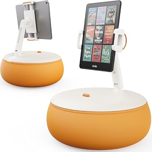 saiji tablet stand adjustable phonetablet pillow holder for lap in bed with 360 viewing angles compatible with phone ipad mini - ipad pro 13 kindle galaxy tab e-reader47-12934 - orange