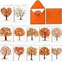 Saillong 12 Pack Fall Tree Diamond Painting Greeting Cards with Envelopes