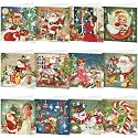 Saillong 12 Pack Vintage Christmas Diamond Painting Greeting Cards