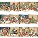 Saillong 12 Pack Vintage Christmas Diamond Art Cards with Envelopes