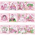 Saillong 12 Pcs Pink Christmas Diamond Painting Greeting Card with Envelope