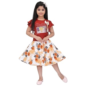 SAIMINA Dresses Girls Regular Fit Printed Casual