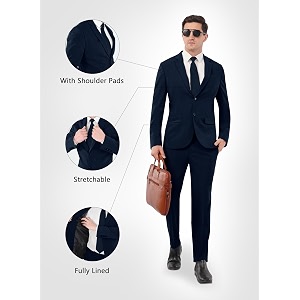 saintx ultra slim fit 4-way stretchable mens formal blazer  tailored measurements  business amp office wear navy