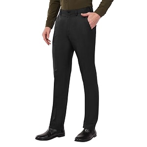 saintx men39s formal pant  regular fit flat front premium lycra fabric for office black