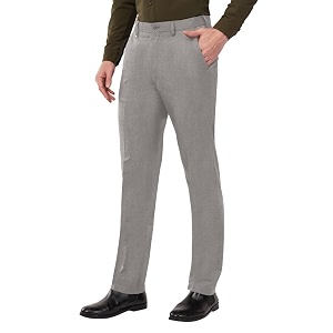 saintx men39s formal pant  regular fit flat front premium lycra fabric for office silver grey
