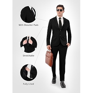 saintx ultra slim fit 4-way stretchable mens formal blazer  tailored measurements  business amp office wear black