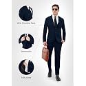 SaintX Ultra Slim Fit 4-Way Stretchable Men’s Formal Blazer || Tailored Measurements || Business &amp; Office Wear Navy
