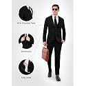 SaintX Ultra Slim Fit 4-Way Stretchable Men’s Formal Blazer || Tailored Measurements || Business &amp; Office Wear Black