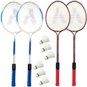 saipro Double Shaft Badminton Racket Combo Kit Set Of 4 Racquet With 6 Pcs Shuttlecock Badminton Kit