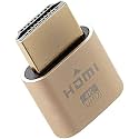 4K 2K 1080P 30Hz to 60Hz Support HDMI Display Emulator DDC EDID Headless Ghost Monitor Adapter Dummy Plug Highest 4096x2160@60Hz Gold Color Headless Ghost Display Emulator Compatible