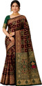 SAIYAMORI Animal Print Banarasi Silk Blend Saree