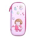 SAJANI 3D Unicorn Pencil Case, Large Capacity Pencil Case Compass with Compartments, Cartoon Design Pencil Box/Case/Pouch for School (Cute Girl)