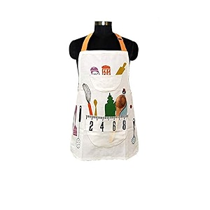 sajavat home av1 cotton kitchen accessories print apron pack of 1 with pocket medium size
