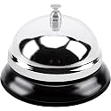 SAK Call Bells, 3.38 Inch Diameter, Chrome Finish, All-Metal Construction, Desk Bell Service Bell for Hotels, Schools, Restaurants, Reception Areas, Hospitals, Warehouses (Silver)