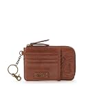The Sak Iris Leather Card Wallet - Slim Zip Card Holder with Keychain