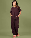 SAKARMAA Women Solid Purple Top Pyjama