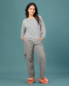 SAKARMAA Women Striped Solid Grey Top 