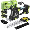 Saker 20V Cordless Hedge Trimmer,2 in 1 Bush Trimmer with 2 Battery