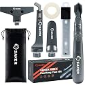 Saker Caulking Tool Kit-Aluminum 4 in 1 Sealant Finishing Tool Grout Remove Scraper Caulk Remover Glass Glue Angle Scraper for Bathroom,Kitchen,Floor,Window,Sink Joint,Frames Seal Silver