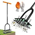 Saker Manual Lawn Aerator Tool with 15 Iron Spikes Orange