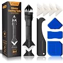 Saker Silicone Caulking Tool 3-in-1 Grout Removal Tool Kit Black Blue