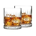 SAKI Trendy Whiskey Glasses Set of 2 | Heavy Base & Stylish Design | Perfect for Scotch, Mixed Drinks, Wine, Bourbon, Juice, Water and Cocktail Drinks 350 ML